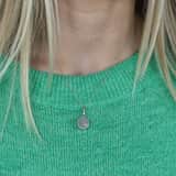 Asche-Charms in 925 Silber rund mit Hundepfote