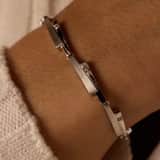 Zilveren armband mat/glans zirkonia