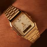Casio Retro Analoog en digitaal Heren Horloge Goudkleurig AQ-230GA-9DMQYES