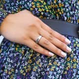 Stainless steel dames ring met zirkonia