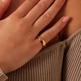 Stainless steel goldplated liefdesring Malaga met zirkonia voor dames