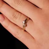 14 karaat bicolor gouden ring met zirkonia