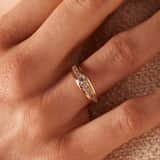 14 Karaat geelgouden ring met zirkonia