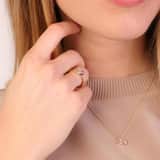 14 karaat geelgouden ring met 15 diamanten 0,07ct