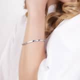 Zilveren armband mat/glans met zirkonia