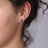 Vergoldete Rubinohrringe mit Zirkonia