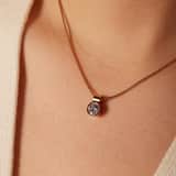 Halskette aus Edelstahl rotvergoldet mit weißem Zirkonia