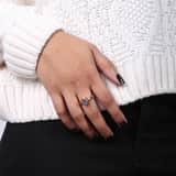 Stainless steel roséplated ring met zirkonia voor dames