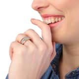 Stainless steel roséplated ring met kristal voor dames