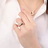 Stainless steel roséplated ring met kristal voor dames