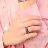 Edelstahlring Amethyst Kristall