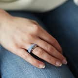 Gerecycled stainless steel ring licht sapphire kristal