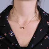 Edelstahlhalskette Edelstahl/rotgold Ringe mit Kristall