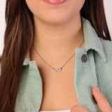 Gerecycled stainless steel ketting infinity met kristal