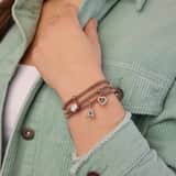 Armband aus rotvergoldetem Edelstahl/Mesh mit Kristall