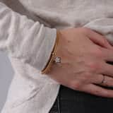 Stainless steel goldplated fantasiearmband met ster met kristal voor dames