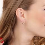 375 Gold Ohrringe, oval, mit Herz Kristall