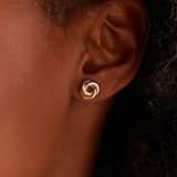 9-karätige, zweifarbige Ohrstecker Wirbel
