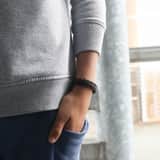 Edelstahl-Armband für Jungen mit braunem Leder