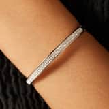 Gerecycled stainless steel kinderarmband wit kristal
