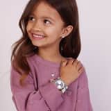 Little Miss Fabulous gerecycled stainless steel kinderketting hart met wit kristal