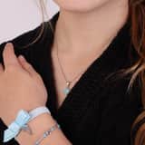 Little Miss Fabulous gerecycled stainless steel kinderketting hart aqua bohemica kristal