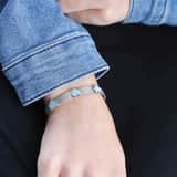 Kinderarmband mit Herz aus Edelstahl mit türkisem Bohemica-Kristall