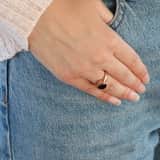 Stainless steel roséplated ring hart met zirkonia voor dames
