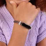 Stainless steel goldplated kinderplaatarmband met kristal