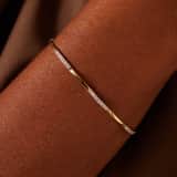 Bicolor-Armband, 585 Gold, Zirkonia