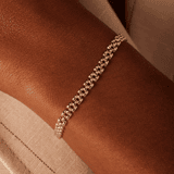 Armband, 585 Gelbgold, Panthere-Kettenglieder
