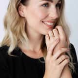 Ohrringe, 585 Gelbgold, mit Zirkonia, oval