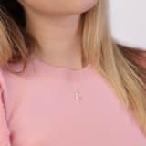 Silberkette mit Charms mit hellblauem Zirkonia