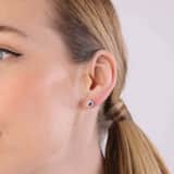 Zilveren oorknoppen met sapphire zirkonia voor dames