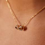 14 karaat gouden ketting hanger diamant infinity 0,02c voor dames