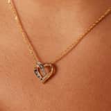 Halskette, 585 Gelbgold, Herzanhänger, Diamant 0,03 kt