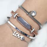 Gerecycled stainless steel armband mesh met kristal