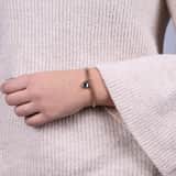 Armband aus rotvergoldetem Edelstahl/Mesh mit Kristall