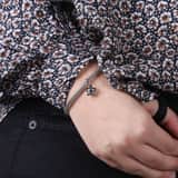 Gerecycled stainless steel armband mesh ster met kristal