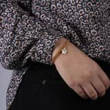 Stainless steel goldplated fantasiearmband met ster met kristal voor dames