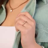 Stainless steel roséplated ring met kristal voor dames