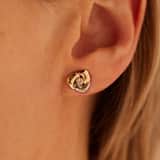 14 Karat tricolor Ohrringe mit Zirkonia