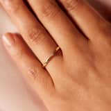 Geelgouden solitair ring met diamant (0,02ct.)
