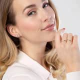 14 karaat geelgouden oorknoppen 4mm met zirkonia voor dames