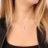 Halskette aus 14 Karat Weißgold mit Zirkonia