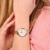 Regal mesh horloge met goudkleurige band