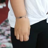 Kinderplattenarmband, 925 Silber, Herz