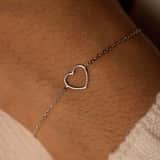 Armband aus 925er Silber, offenes Herz