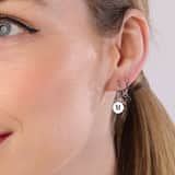 Zilveren oorringen rhodiumplated hart voor dames