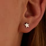 Zilveren oorringen rhodiumplated galaxy ster voor dames